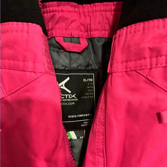 Arctix Insulated Bib Overalls Ski Snow Pants Pink/Black Large Youth /Small Women - Picture 5 of 7